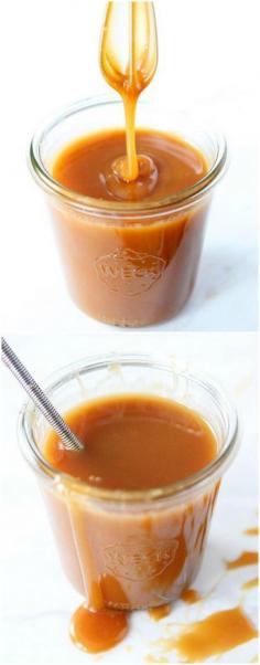 
                    
                        Salted Caramel Sauce Recipe on twopeasandtheirpo... The BEST caramel sauce and it's easy to make too!
                    
                