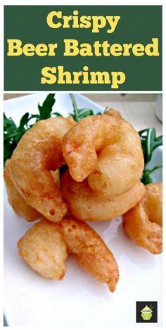 
                    
                        Crispy Beer Battered Shrimp / Prawns. Oh boy.. these are delicious! Light and crispy batter, don't forget the dip!
                    
                