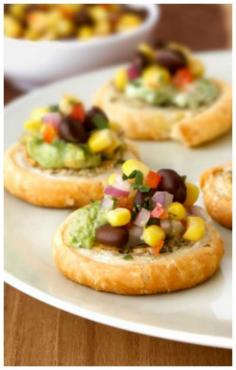 
                    
                        Southwestern Bruschetta Bites : an easy appetizer recipe made with Puff Pastry.
                    
                