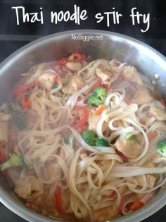 Thai noodle stir fry recipe. Yum Thai food!