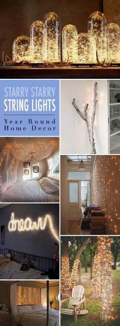 
                    
                        Starry Starry String Lights! • Year Round Home Decor using Christmas lights or firefly lights. • Tons of Tips and Ideas!
                    
                