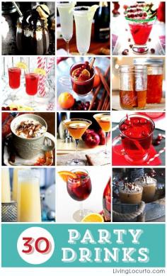 
                    
                        30 Amazing Party Drink Recipes. Cocktails and Mocktails. LivingLocurto.com
                    
                