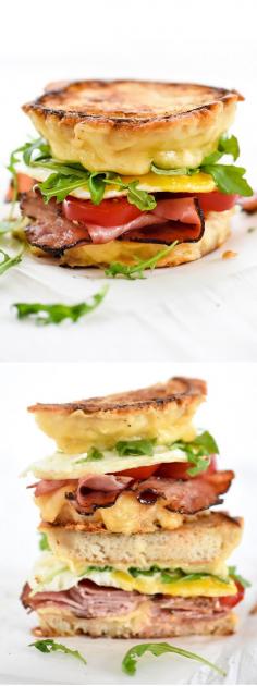 
                    
                        Ham and Smoked Gouda Breakfast Sandwich for an on the go breakfast in hand | foodiecrush.com
                    
                