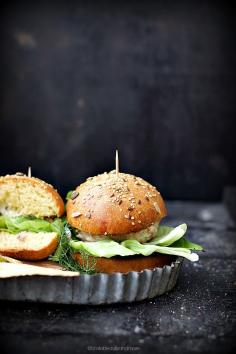 
                    
                        salmon burger with sourdough bread
                    
                