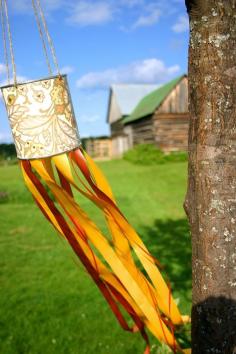 Windsock with tin can & ribbons. Good kid craft.