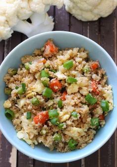 I swapped the rice for cauliflower for this fantastic LOW CARB "fried rice" side dish!
