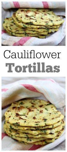 
                    
                        Recipe for Cauliflower Tortillas:  tortillas made out of cauliflower instead of flour.  It's unbelievable how delicious they are!  Great to eat on their own or with a taco filling.
                    
                