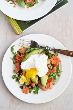Poached Eggs Over Avocado & Smoked Salmon...This is one of my favorite brunch recipes of all time!  | cookincanuck.com