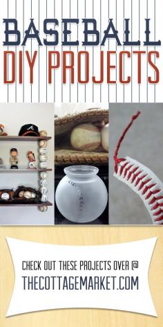 Baseball DIY Projects - The Cottage Market #BaseballCrafts, #BaseballDIYProjects, #BaseBallProjects, #Baseball, #BasebllDIY