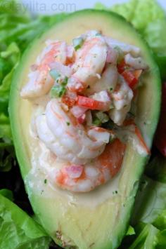 
                    
                        Shrimp Stuffed Avocado - Easy to prepare and packed full of healthy fats and protein. #agealthyfoodie
                    
                