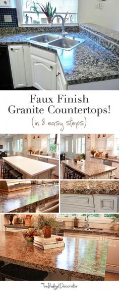 
                    
                        Faux Finish Granite Countertops in 8 Easy Steps!
                    
                