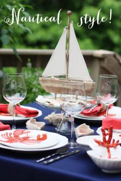 Nautical Cape Cod Tablescape by Courtney Whitmore of Pizzazzerie.com #summerfun @Carla Gentry Costephens Plus World Market