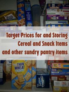 
                    
                        Grocery Shopping: Snack Foods/Cereal/Jars.  Target prices, & how much I store of each item.
                    
                