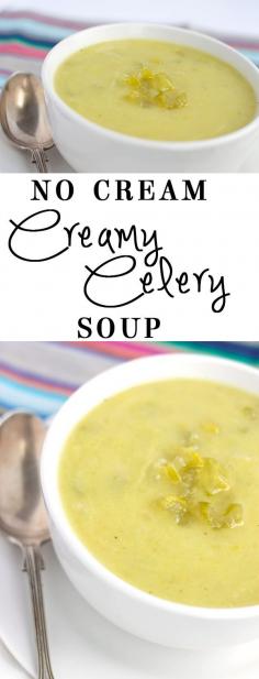 
                    
                        No Cream Creamy Celery Soup - Erren's Kitchen - A low calorie, low fat packed full of flavor soup
                    
                