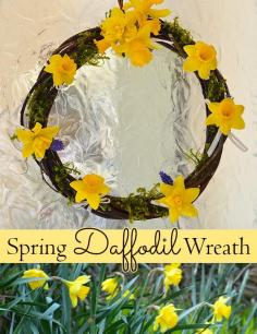 
                    
                        Learn how to make a natural willow and daffodil spring wreath - a beautiful and inexpensive way to decorate for spring! #flowerarranging
                    
                