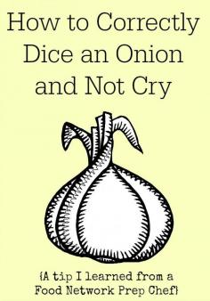 
                    
                        How to Dice an Onion Correctly and a tip from a Food Network Prep Chef on how not to cry
                    
                