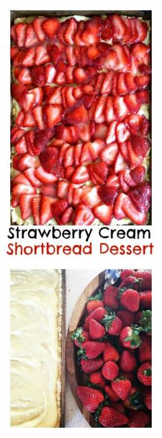 
                    
                        Strawberry Cream Shortbread Dessert feeds 12-15 guests! #Easter #Spring
                    
                