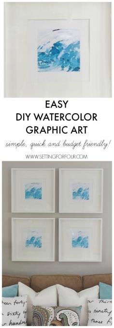 
                    
                        No painting involved! Easy DIY Watercolor Wall Art - see how quick these are to make and hang in a gallery wall!| www.settingforfou...
                    
                