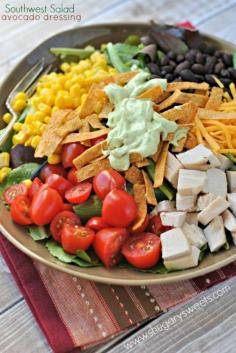 Southwest Salad and creamy Avocado Dressing | salad recipes