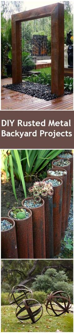 
                    
                        Rusted Metal DIY Projects for your home and yard.  Water features, garden beds and other fun rusted metal accents for your yard.
                    
                