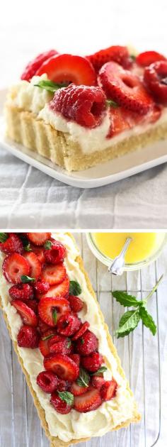 
                    
                        Berry Tart With Lemon Curd Mascarpone is a light, tangy dessert favorite | foodiecrush.com
                    
                