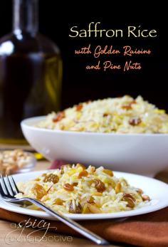 
                    
                        Saffron Rice with Golden Raisins and Pine Nuts #vegan #glutenfree #recipes
                    
                
