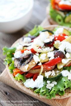 
                    
                        Roasted Vegetable Pita Sandwich Recipe on twopeasandtheirpo... This simple veggie pita is great for lunch or dinner!
                    
                