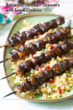 
                    
                        Grilled Balsamic Chicken Skewers with Israeli Couscous on ASpicyPerspective... #FarmtoGrill #grill
                    
                