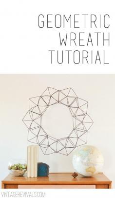 DIY metal geometric wreath [Geometric Himmeli Wreath 2.0 - Vintage Revivals]
