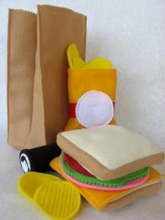 DIY Felt Play Food! Brown Bag Lunch!