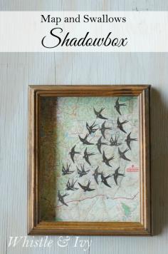 
                    
                        Map and Swallows Shadow Box {Whistle and Ivy}
                    
                