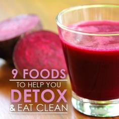 Detox time! 9 Foods to Help You Detox and Eat Clean #detox #eatclean #cleanse