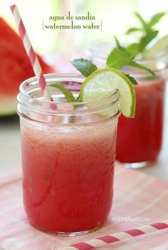 
                    
                        Agua De Sandia (Watermelon Water) – no sugar added, healthy and delicious!
                    
                