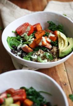 
                    
                        black bean sweet potato burrito bowl + 4 other delicious recipes in this week’s spring meal plan | Rainbow Delicious
                    
                