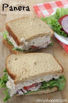 
                    
                        CopyCat Panera Tuna Salad Sandwich Recipe. Perfect spring sandwich. Saving some $$'s making at home.
                    
                