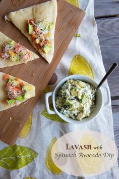 Lavash with Hot Spinach Avocado Dip @dineanddish