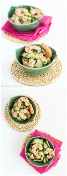 
                    
                        10-Minute Thai Shrimp, Cucumber and Avocado Salad Recipe...201 calories and 5 Weight Watchers PP  #seafood #healthy
                    
                