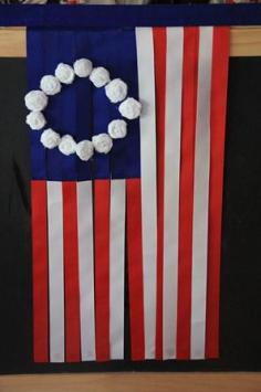 American flag made of ribbon