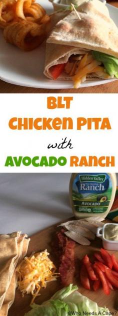 
                    
                        BLT Chicken Pita with Avocado Ranch #ad #WhatsYourRanch
                    
                