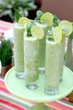 Basil Blender: Refreshing Summer Cocktail! Looks like a perfect party drink to me.