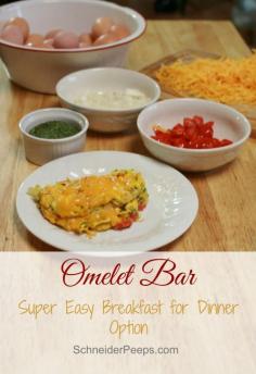 
                    
                        SchneiderPeeps - Omelets make a great breakfast for dinner option - make an omelet bar so everyone can have their favorite add ins.
                    
                