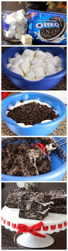 
                    
                        No-Bake Chewy Cookies and Cream Bars. Easy treats for a party or get together!
                    
                