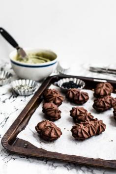 
                    
                        dark chocolate sables with black salt green tea ganache
                    
                