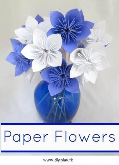 
                    
                        How to Make DIY Beautiful Paper Flowers (Paper Flower Tutorial) These flowers look difficult to make, but they're not! Once you know the basic fold, repeat it five times to make each petal.
                    
                