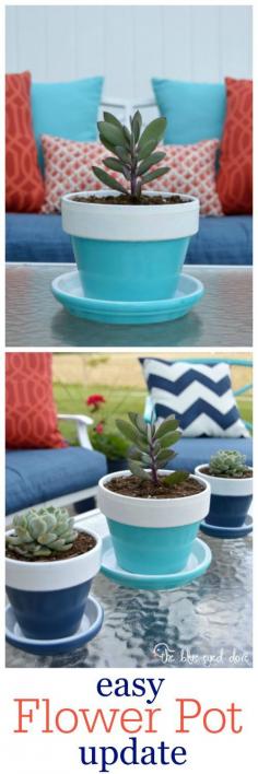 
                    
                        A quick, easy way to put some life back into your old flower pots! theblueeyeddove.com
                    
                