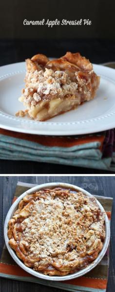 
                    
                        This Caramel Apple Streusel Pie features a rich and buttery crust, an easy homemade caramel apple filling, and a toffee streusel topping.
                    
                