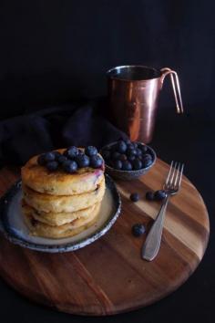 
                    
                        Fluffy spelt pancakes with blueberry and coconut milk
                    
                