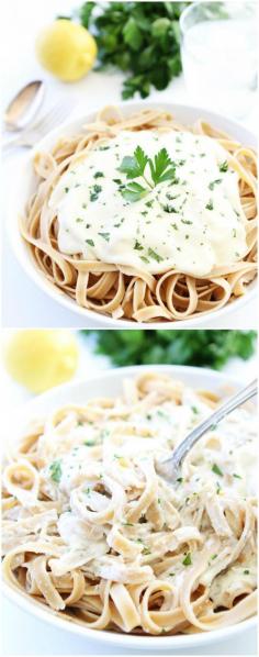 
                    
                        Fettuccine Alfredo Recipe on twopeasandtheirpo... This classic pasta dish is easy to make at home. You only need 4 ingredients!
                    
                