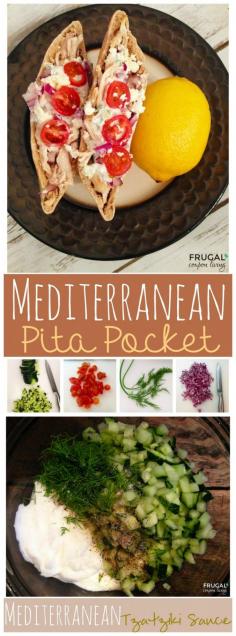 
                    
                        Delicious Mediterranean Pita Pocket with a Homemade Tzatziki Sauce Recipe on Frugal Coupon Living. Such a cool, refreshing lunch idea.
                    
                