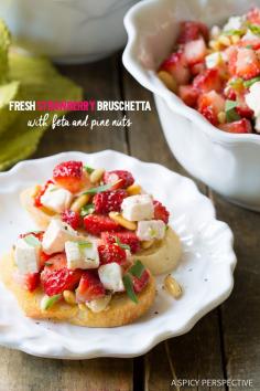 
                    
                        Amazing Fresh Strawberry Bruschetta on ASpicyPerspective... #summer #party #bruschetta
                    
                